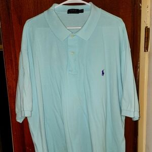 (3XLB) Daiquiri colored Ralph Lauren Polo Shirt w/ purple logo.